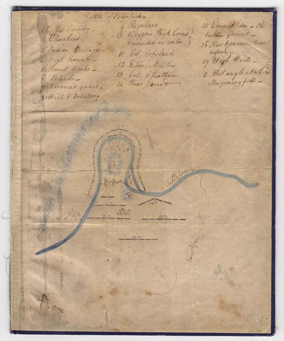 The Battle of Horseshoe Bend map, 1814 (THS T-100 Collection).jpg
