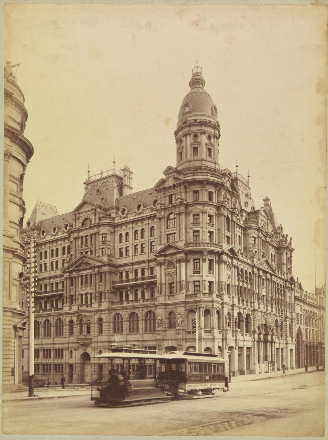 A tram car passes the Federal Coffee Palace in Melbourne, Victoria, Australia.jpg