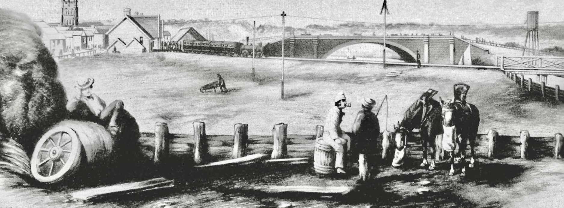 Melbourne and Hobson's Bay Railway Company's City Terminus and Prince's Bridge.jpg