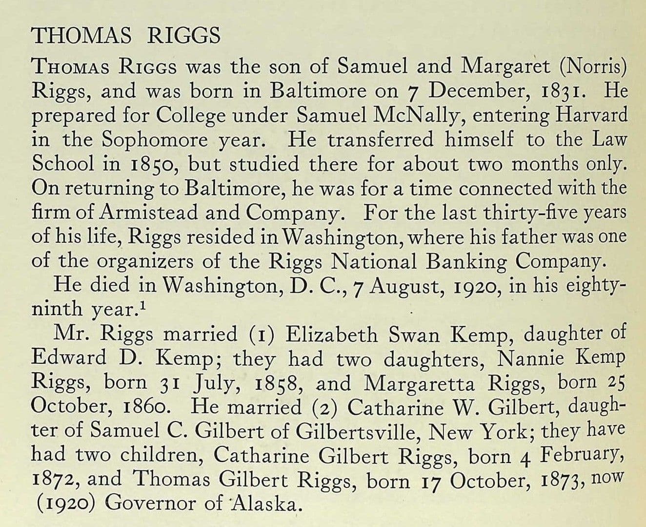 Thomas Riggs Sr. (1831-1920) in the Harvard University Class of 1852 (1922).jpg