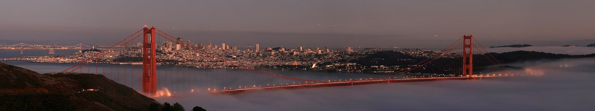 San Francisco with two bridges and the low fog.jpg