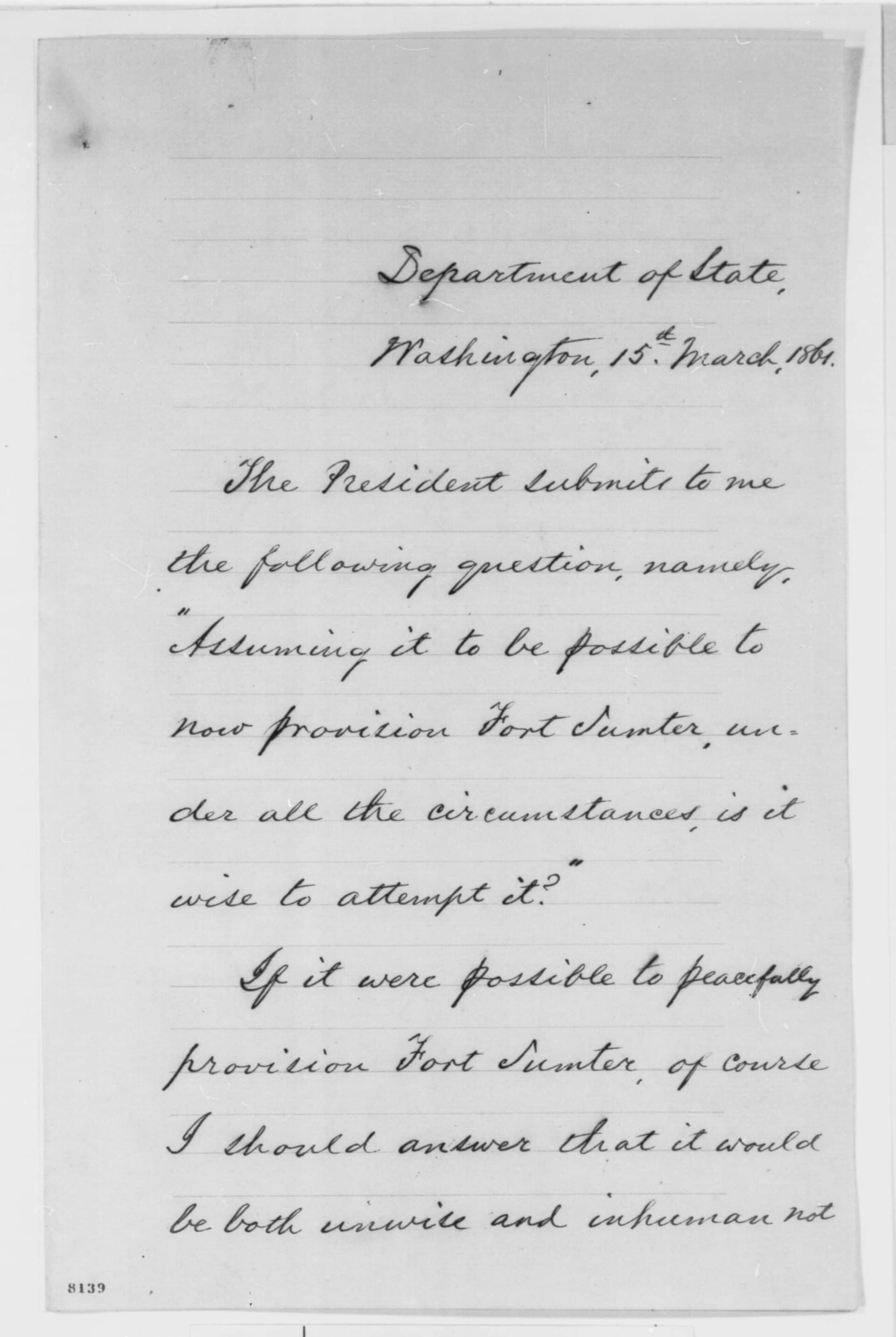 William H Seward Abraham Lincoln Fort Sumter.jpg