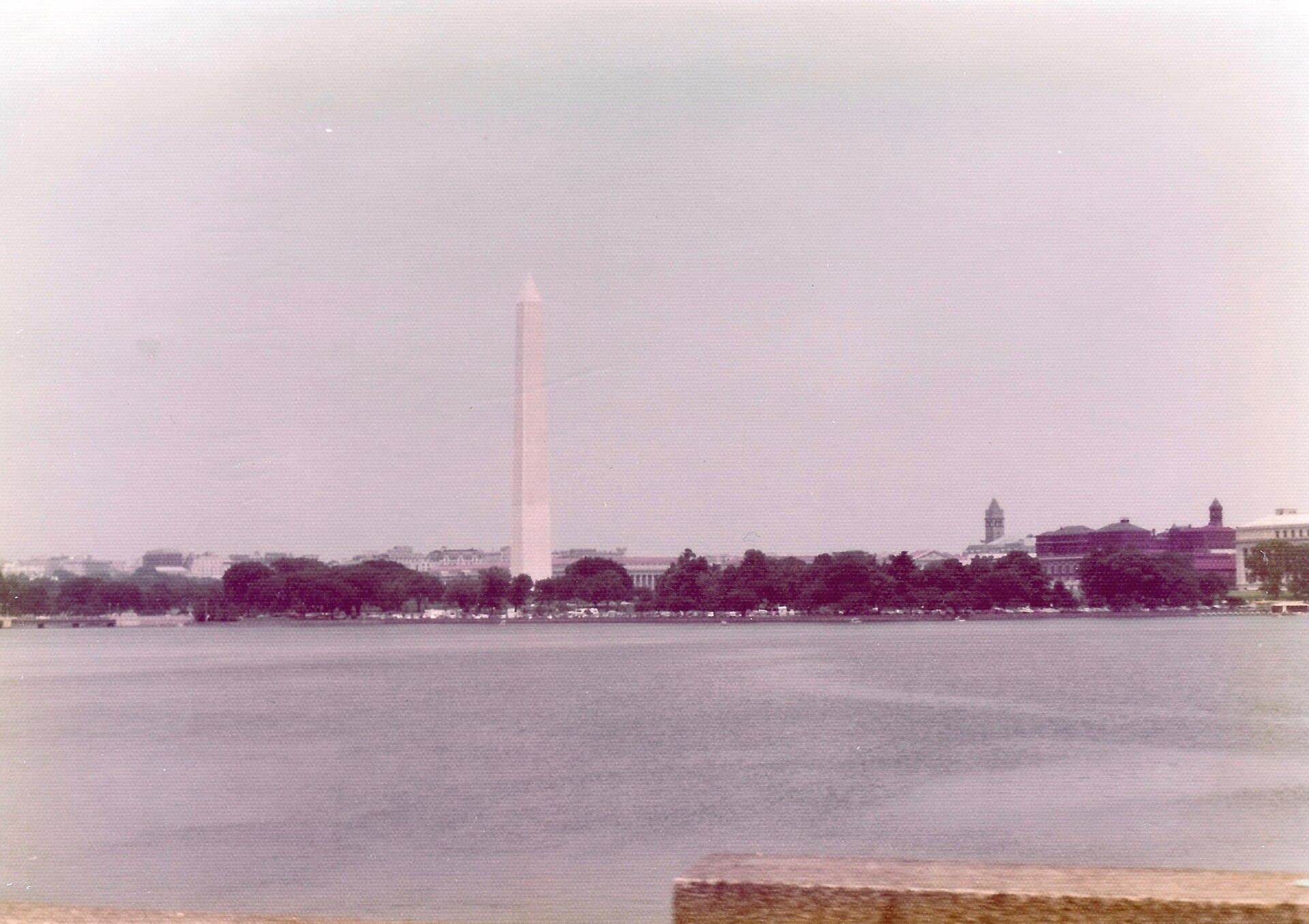 Washington D C August 1975 - Washington Monument across Tidal Pool.jpg